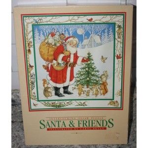 Vintage Santa & Friends 500 Pcs Interlocking Jigsaw Puzzle Christmas Games Used
